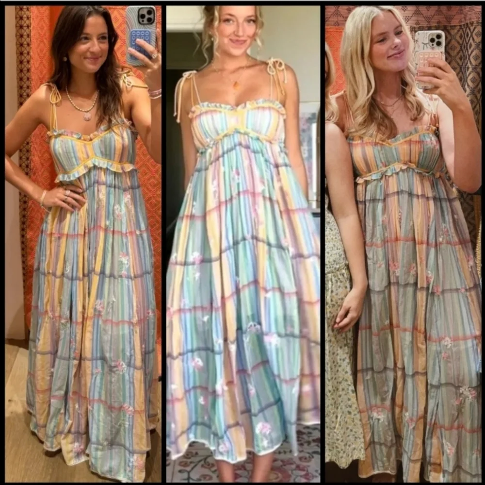 NWT RARE Free People Willow Maxi Dress in Multi ASO Bravo - Picture 4 of 14